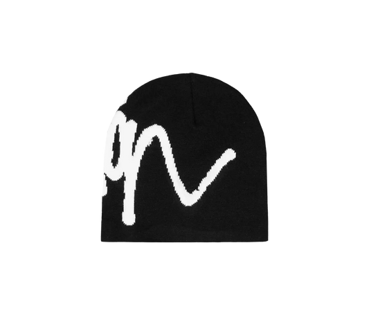 SCRIPT BEANIE (BLACK/WHITE)