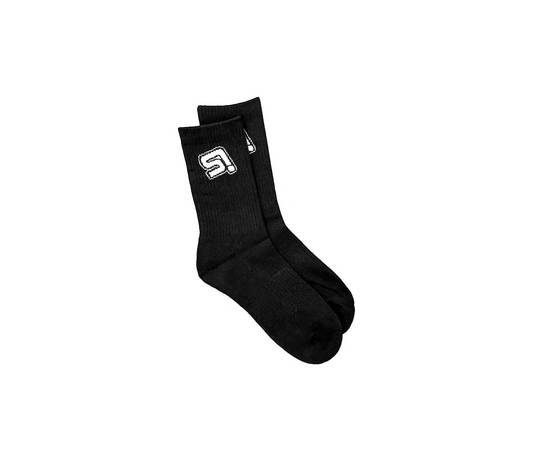 S! LOGO SOCKS BLACK/WHITE