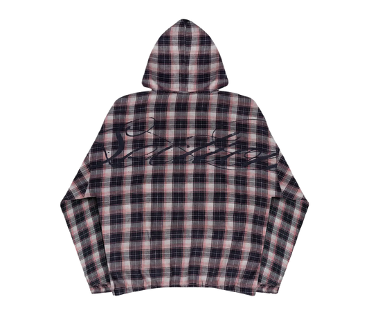 AGED SCRIPT HOODED FLANNEL