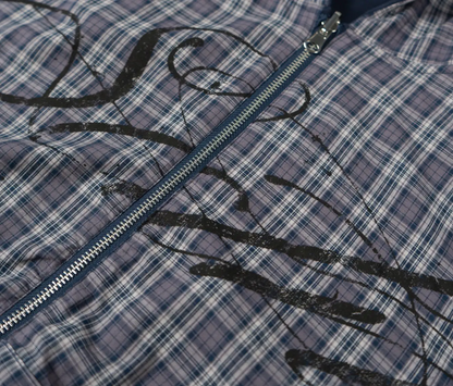 AGED SCRIPT REVERSIBLE ZIP-UP (NAVY/PLAID)