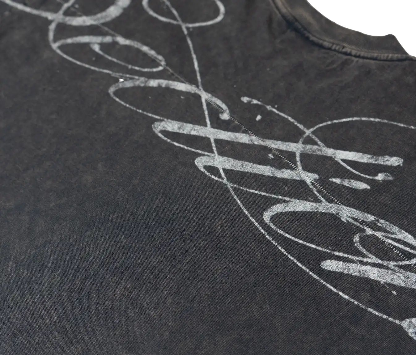 AGED SCRIPT STITCHED LONGSLEEVE (WASHED NAVY)