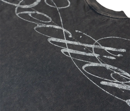 AGED SCRIPT STITCHED LONGSLEEVE (WASHED NAVY)