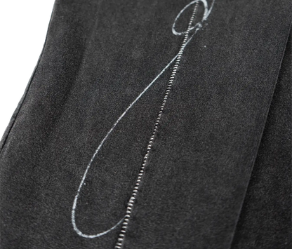 AGED SCRIPT STITCHED LONGSLEEVE (WASHED BLACK)