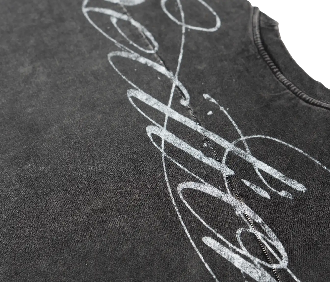 AGED SCRIPT STITCHED LONGSLEEVE (WASHED BLACK)