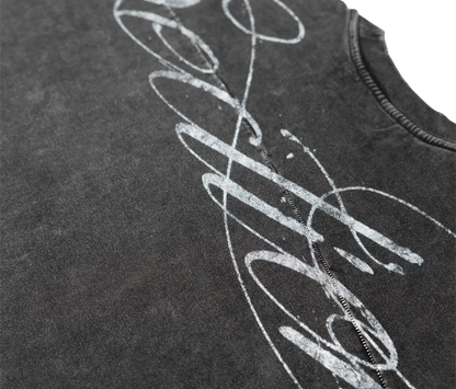 AGED SCRIPT STITCHED LONGSLEEVE (WASHED BLACK)