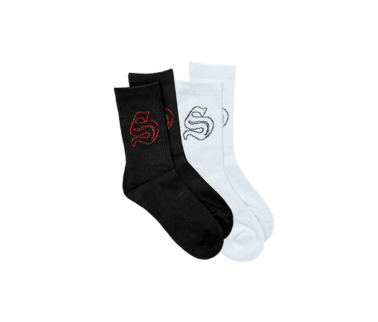 UNIVERSITY SOCKS (BLACK/WHITE)