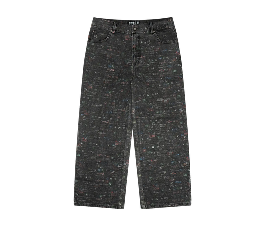 FLAG DENIM JEANS (WASHED BLACK)