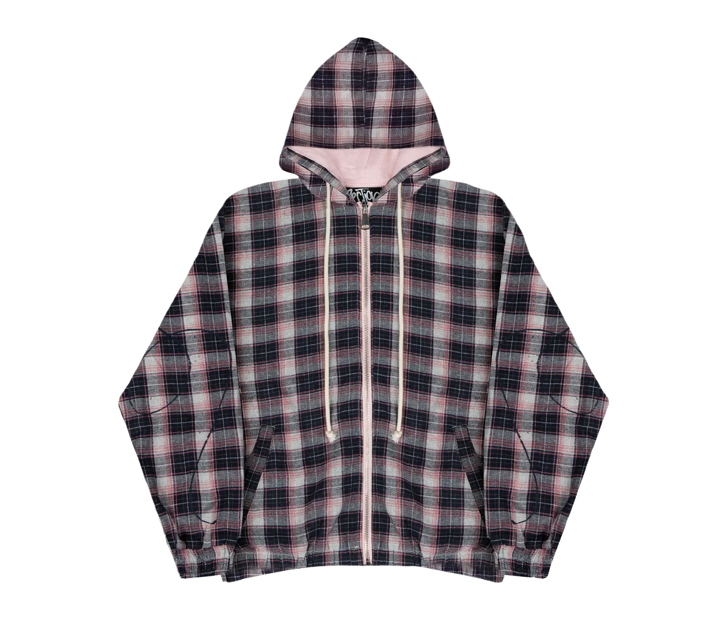 AGED SCRIPT HOODED FLANNEL