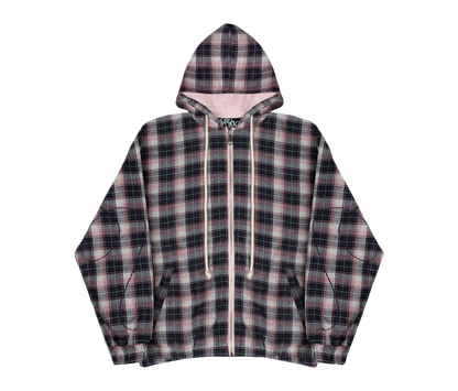 AGED SCRIPT HOODED FLANNEL