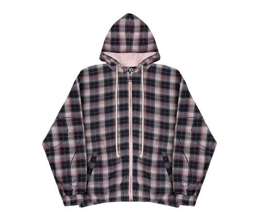 AGED SCRIPT HOODED FLANNEL