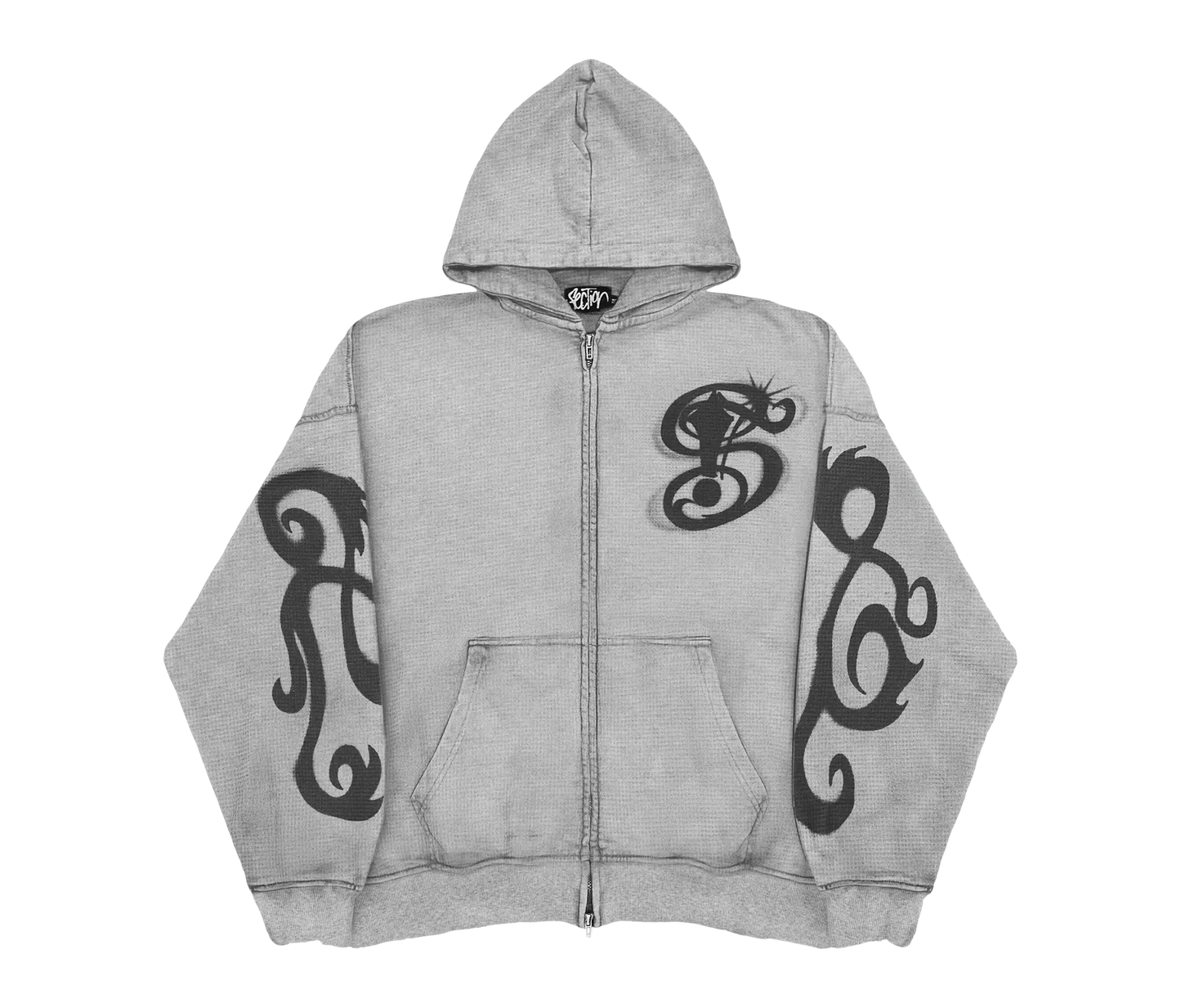 WAFFLE SCRIPT ZIP-UP