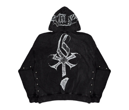 SWORD LOGO ZIP-UP (WASHED BLACK)