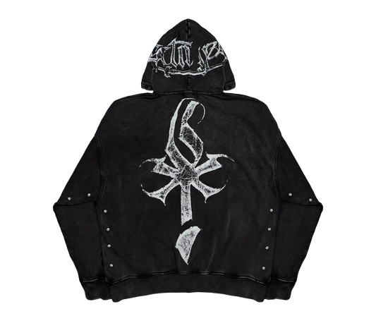 SWORD LOGO ZIP-UP (WASHED BLACK)