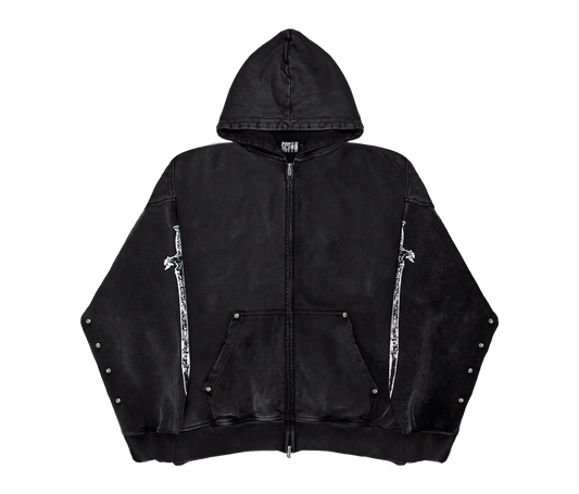 SWORD LOGO ZIP-UP (WASHED BLACK)