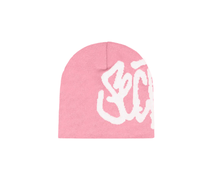 SCRIPT BEANIE (PINK/WHITE)