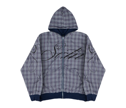 AGED SCRIPT REVERSIBLE ZIP-UP (NAVY/PLAID)