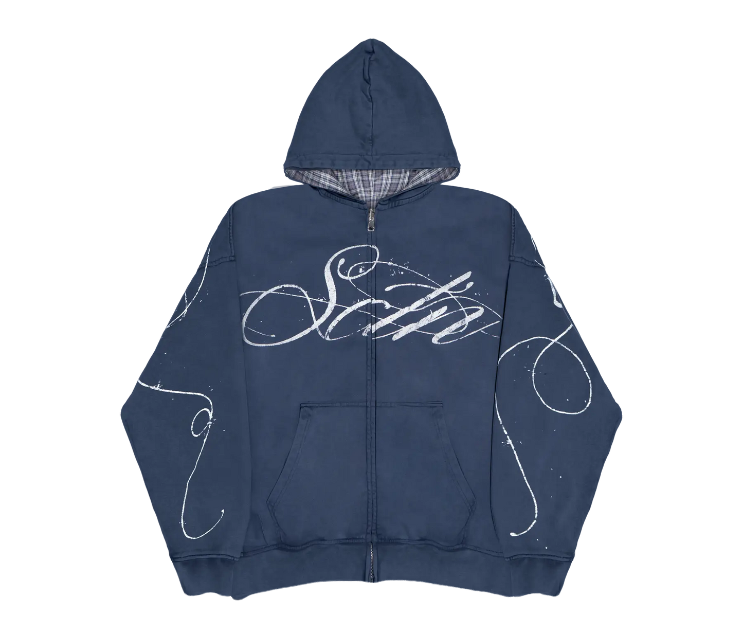 AGED SCRIPT REVERSIBLE ZIP-UP (NAVY/PLAID)