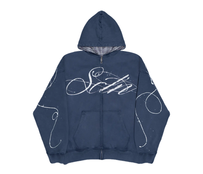 AGED SCRIPT REVERSIBLE ZIP-UP (NAVY/PLAID)