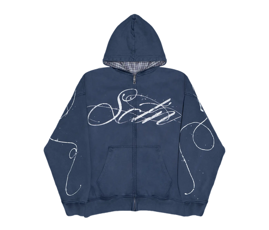 AGED SCRIPT REVERSIBLE ZIP-UP (NAVY/PLAID)