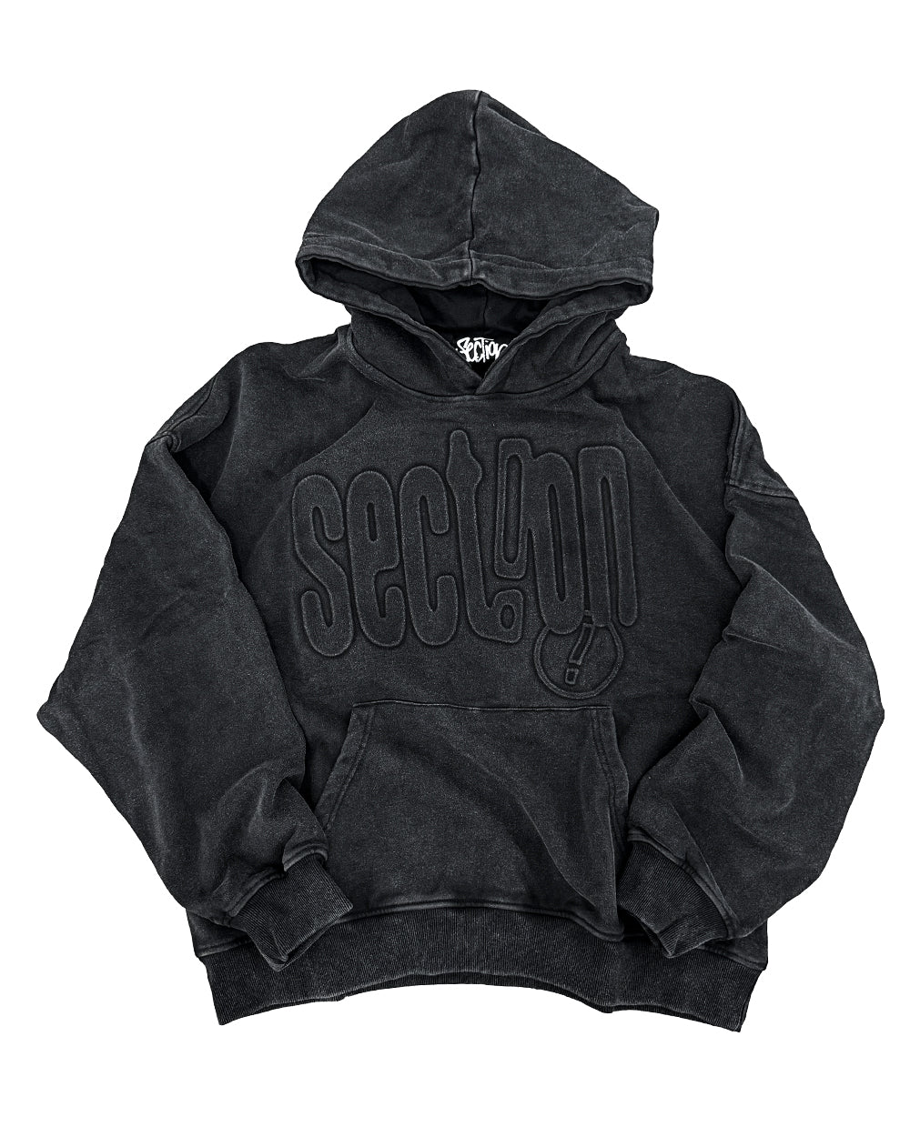 SPLIT EMBOSSED LOGO HOODIE