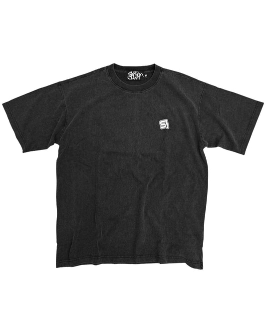 S! LOGO TEE WASHED BLACK