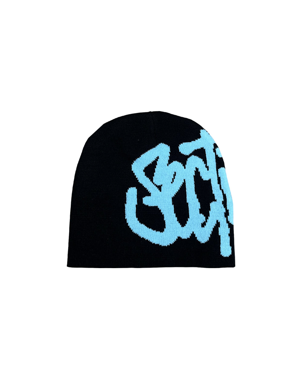 Script Beanie (Black/Blue)