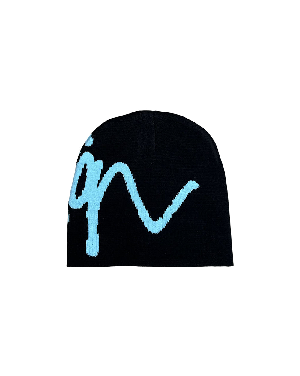 Script Beanie (Black/Blue)