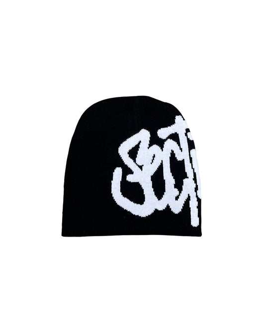 Script Beanie (Black/White)