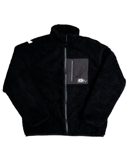 Script Fleece Jacket (Black/White)