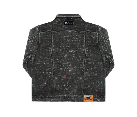 FLAG DENIM JACKET (WASHED BLACK)