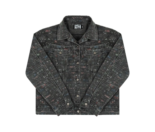 FLAG DENIM JACKET (WASHED BLACK)