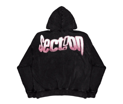 MELTED LOGO ZIP-UP (WASHED BLACK)