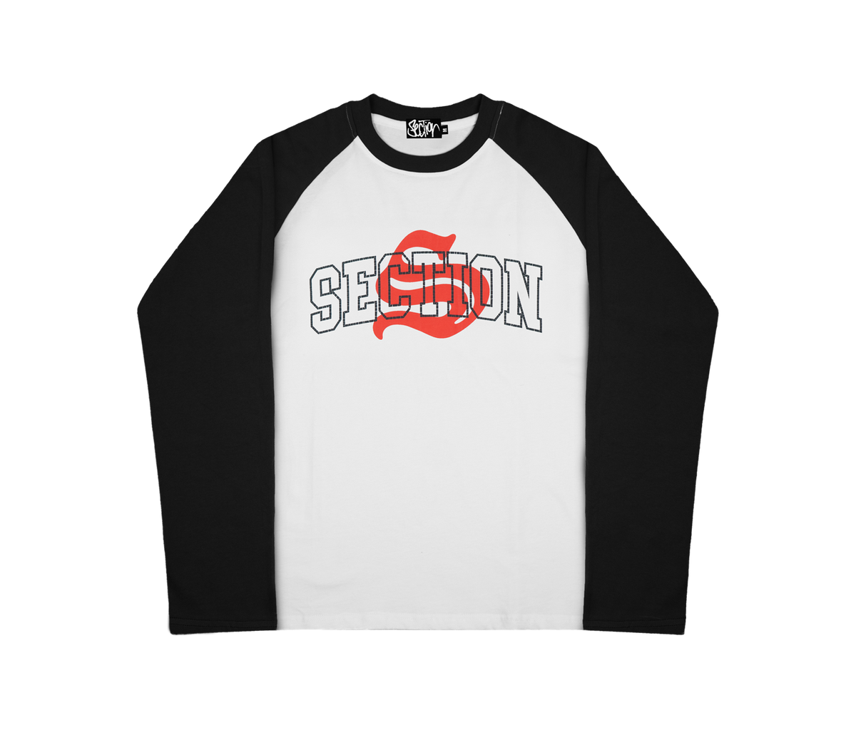 UNIVERSITY RAGLAN LONGSLEEVE (WHITE/BLACK)