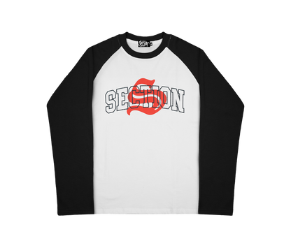 UNIVERSITY RAGLAN LONGSLEEVE (WHITE/BLACK)