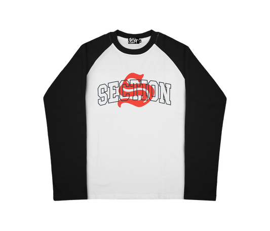 UNIVERSITY RAGLAN LONGSLEEVE (WHITE/BLACK)