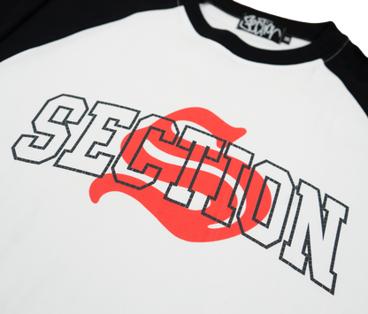UNIVERSITY RAGLAN LONGSLEEVE (WHITE/BLACK)
