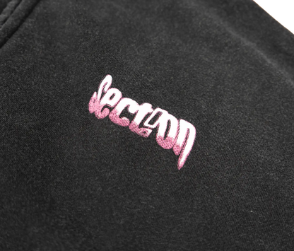 MELTED LOGO ZIP-UP (WASHED BLACK)