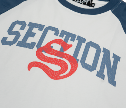 UNIVERSITY RAGLAN LONGSLEEVE (WHITE/BLUE)