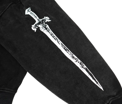SWORD LOGO ZIP-UP (WASHED BLACK)