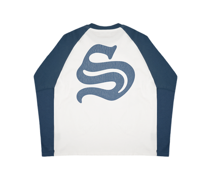 UNIVERSITY RAGLAN LONGSLEEVE (WHITE/BLUE)