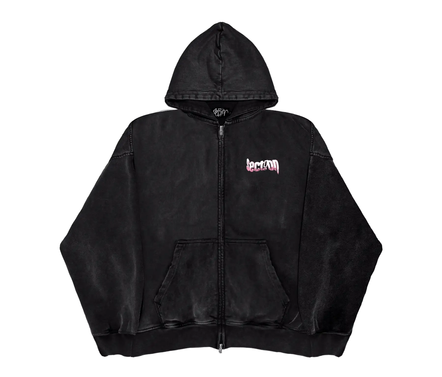 MELTED LOGO ZIP-UP (WASHED BLACK)