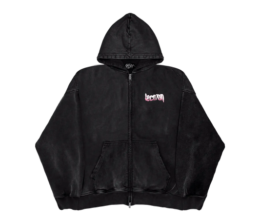 MELTED LOGO ZIP-UP (WASHED BLACK)